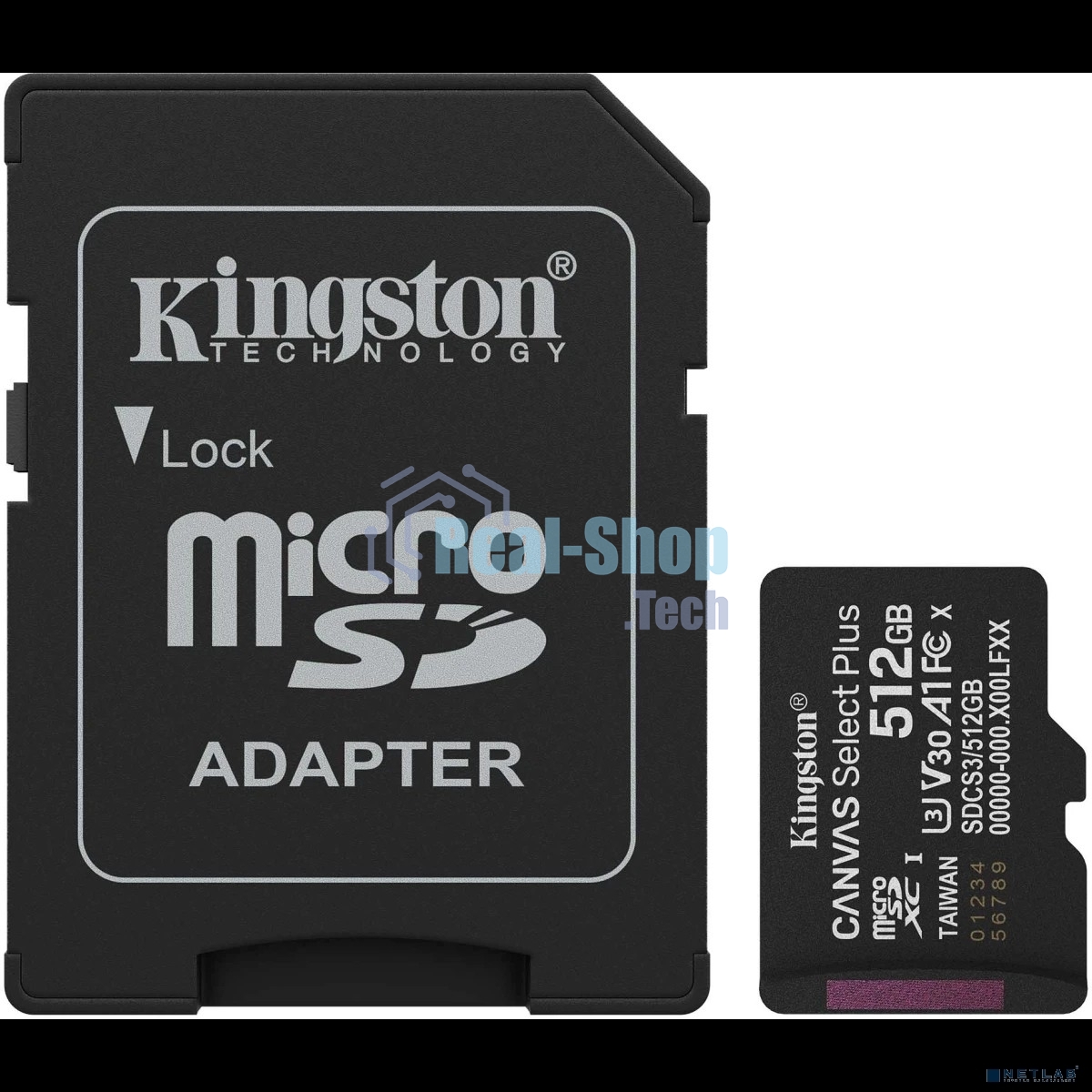 Флеш карта microSDXC 512Gb Kingston SDCS3/512Gb Canvas Select Plus + adapter