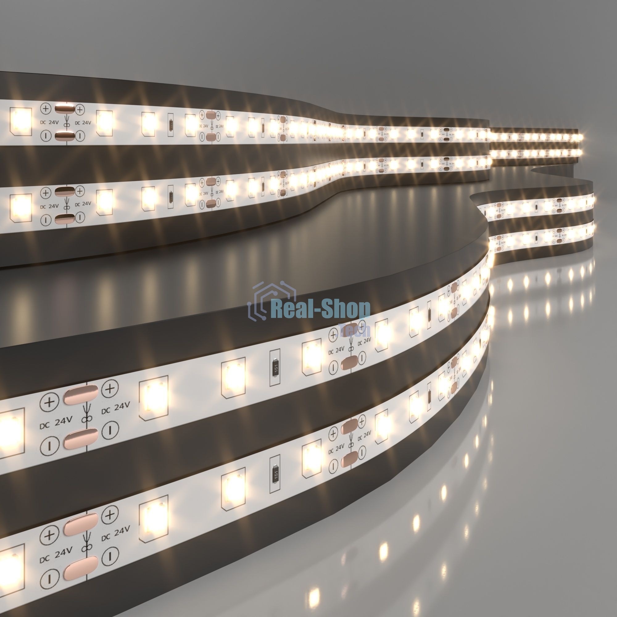 Лента светодиодная 2835 24V 60Led 4,8W IP20 / 60Led 4,8W IP20 3300K тёплый белый