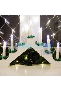 Новогодняя горка Neon-night 7 свечек, цвет корпуса: белый, цвет свечения: теплый белый