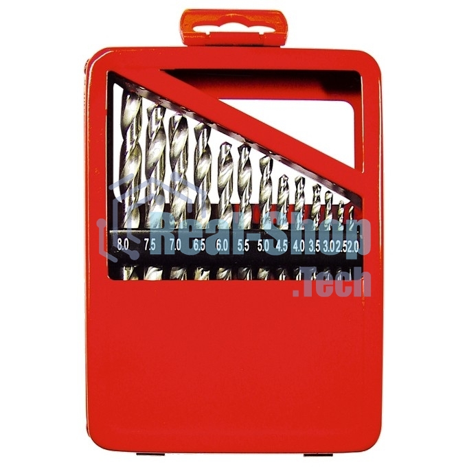 Набор сверл Matrix по металлу, 2-8 мм, HSS, 13 шт., метал. коробка цил. хвостовик