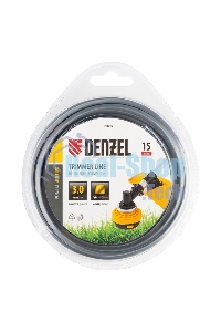 Леска для триммера Denzel армированная алюминием квадратная, 3,0мм х 15м, блистер ALUFLEX