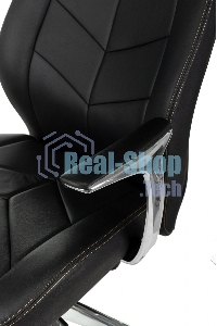 Кресло руководителя Бюрократ Zen/Black черный, кожа, крестовина полированный алюминий