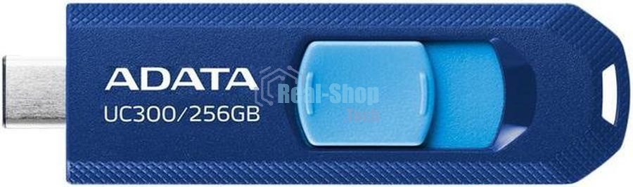 Флешка USB ADATA UC300 (ACHO-UC300-256G-RNB/BU), 256Gb, USB 3.2 Gen1, R/W 100/30, синий/голубой