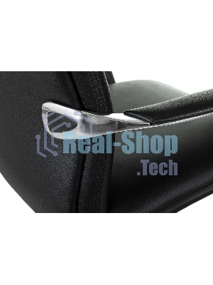 Кресло руководителя Бюрократ VEGA черный кожа крестов. алюминий