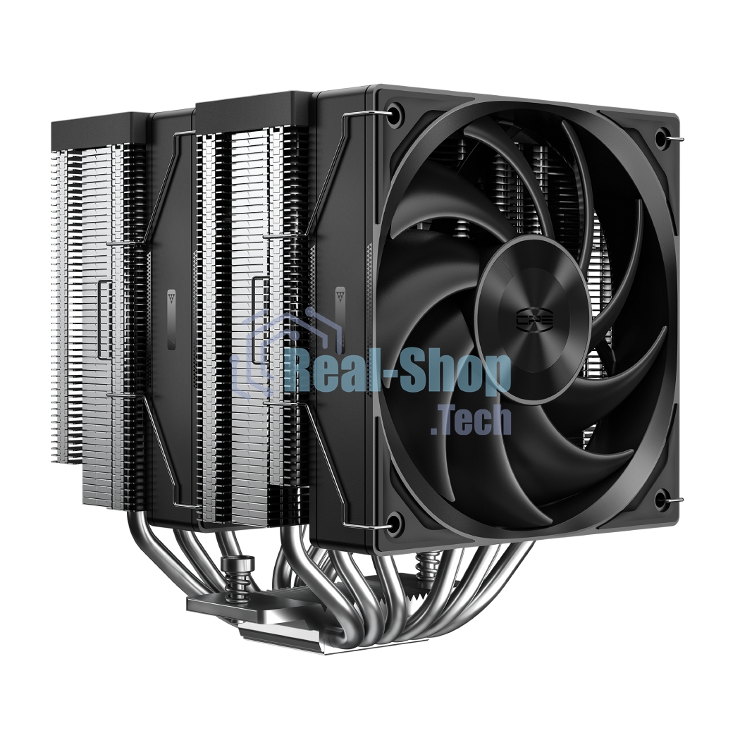Кулер для процессора PCCooler RZ620 BK (260W, 4-pin PWM, 157.5мм, Al/Cu, 6x6мм, 1x120мм, 86.73CFM, 32dBA, 2200RPM, S: 1851/1700/1200/115X, AM5/AM4, черный)