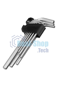 Набор ключей имбусовых Сибртех HEX, 1,5-10 мм, CrV, 9 шт., удлиненные