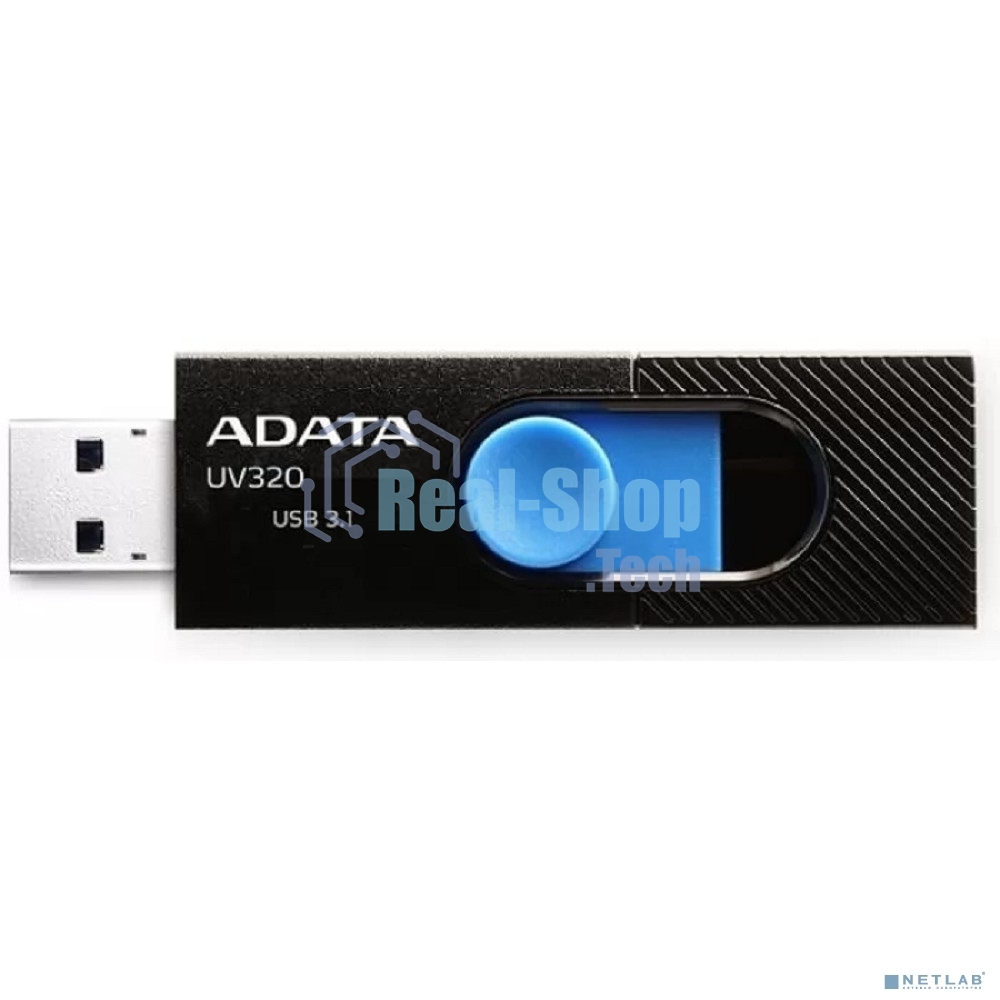 Флешка USB ADATA UV320 (AUV320-64G-RBKBL), 64Gb, USB 3.1, R/W 100/30, черный/синий