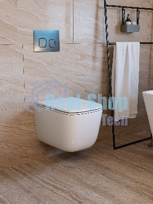 Инсталляция с унитазом комплект BAU IDEAL 6 в 1: унитаз подвесной безободковый торнадо Bau Dream 51х35, быстросъемное сиденье микролифт, кнопка смыва BAU Strike Gun Grey, темно-серый металлик/хром