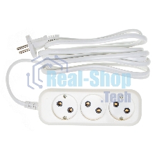 Сетевой удлинитель Buro BU-PSL3.3/W 3 м (3 розетки) белый (пакет ПЭ)