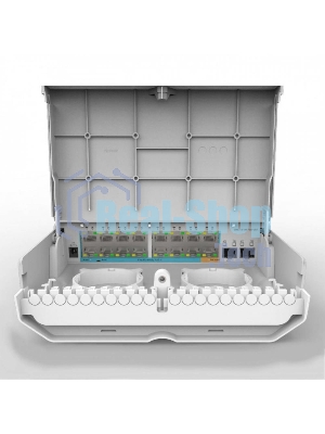 Коммутатор MikroTik Cloud Router Switch 318-16P-2S+OUT with 800MHz CPU, 256MB RAM, 16x Gigabit LAN with PoE-out, 2xSFP+ cages, RouterOS L5 or SwitchOS (dual boot), outdoor enclosure, mounting kit (power supply N