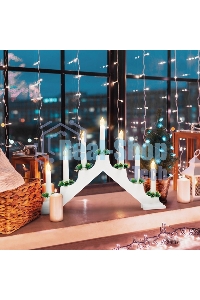 Новогодняя горка Neon-night 7 свечек, цвет корпуса: белый, цвет свечения: теплый белый