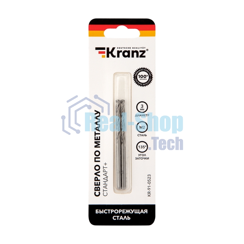 Сверло по металлу Kranz 3х61х33 мм 