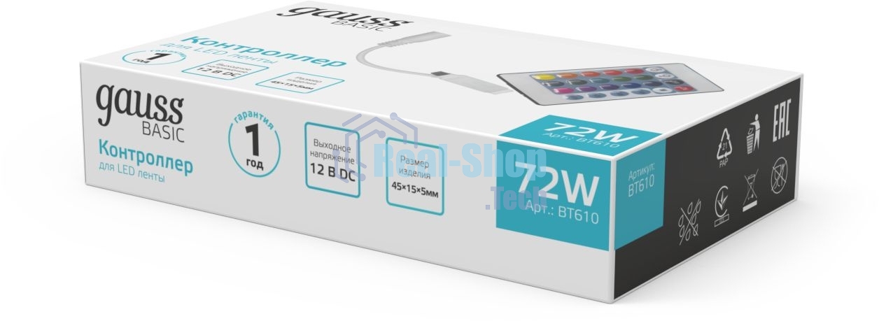 Контроллер RGB Gauss Basic для ленты LED 12V 72W 1/200