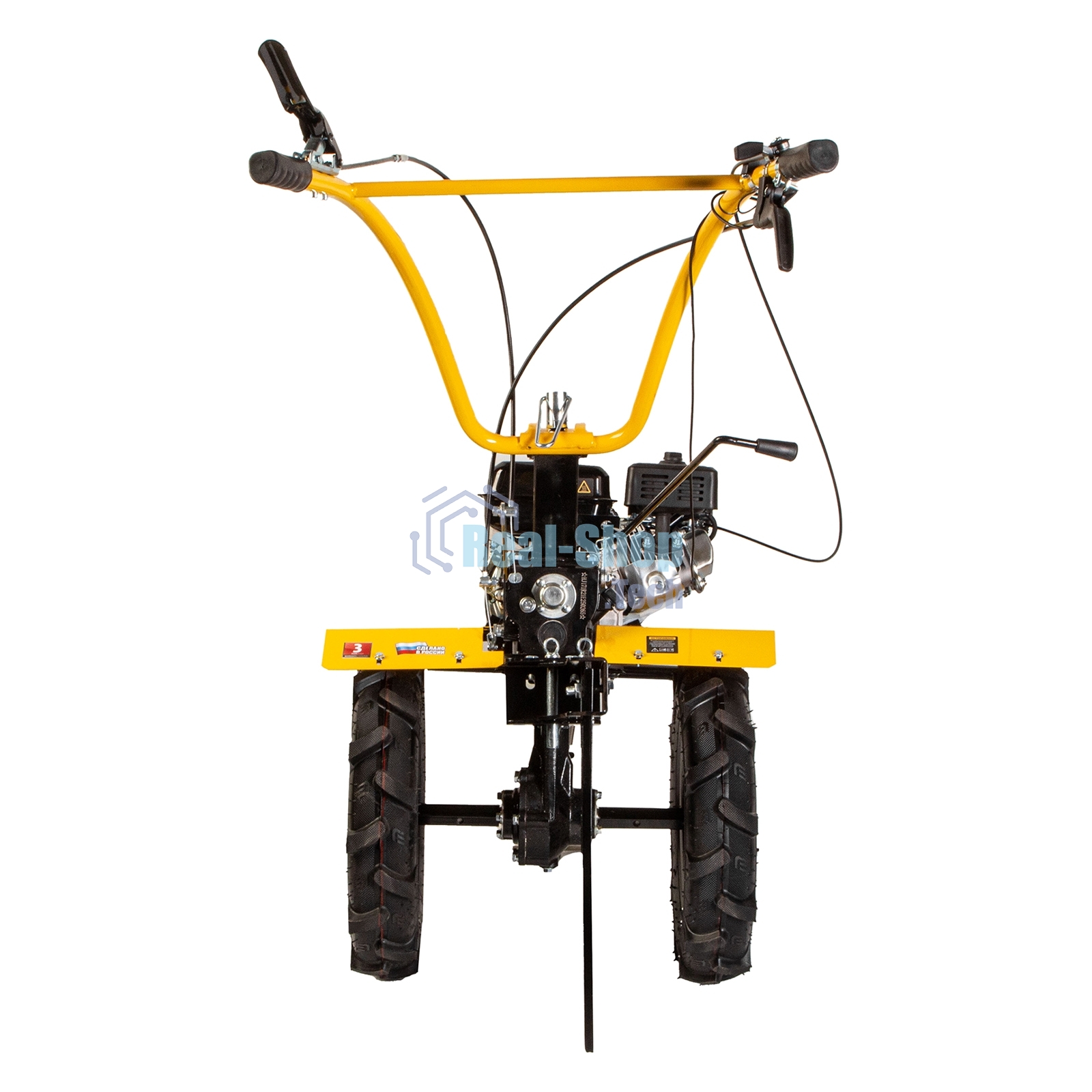 Мотоблок Denzel DPT-270X, 7 л.с., диск.сцеп, шир 90 см, глуб 35 см, фрез 3х4, ВОМ, передачи 2В/1Н