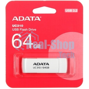 Флешка USB ADATA UC310 (UC310-64G-RWH), 64Gb, USB 3.2 Gen 1, R/W 100/30, белый