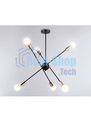 Светильник Ambrella light TR80435/6 BK/GD черный/золото E27/6 max 60W D950*730