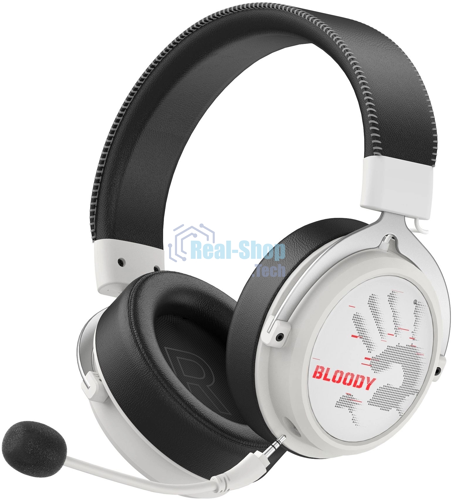 Гарнитура Bloody MR590 Sports Red белый/чёрный, беспроводная + проводная, Bluetooth, до 35 ч