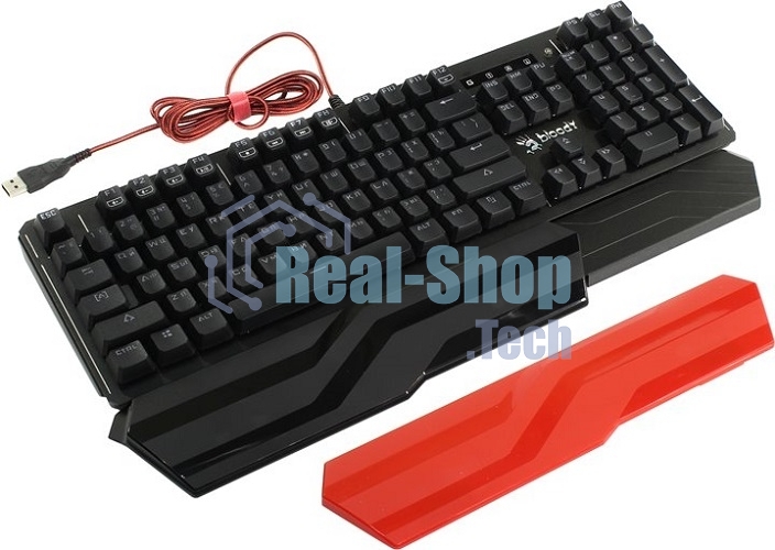 Клавиатура проводная A4 B975 механическая черный USB Gamer LED (подставка для запястий)