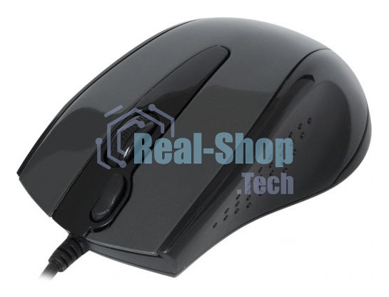 Мышь проводная A4Tech N-500F серый глянец/черный, 1200 dpi, USB, кнопки - 4