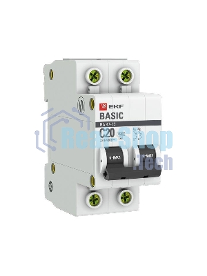 Выключатель автоматический EKF mcb4729-2-20C 2P 20А (C) 4,5кА ВА 47-29 EKF Basic