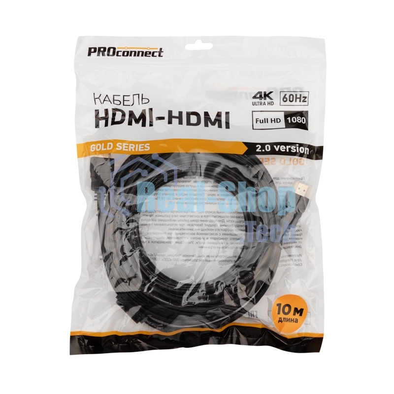 Кабель PROconnect HDMI - HDMI 2.0, 10м, Gold
