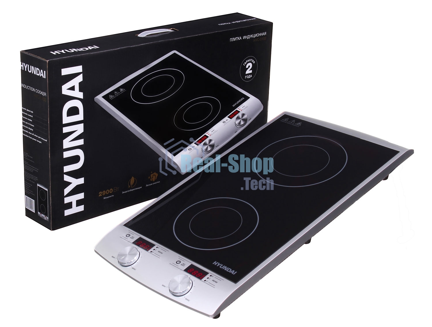 Плита настольная электрическая Hyundai HYC-0103 серебристый/черный стеклокерамика (настольная)
