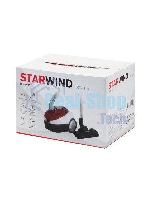Пылесос Starwind SCB1114 красный/белый, 300/1800 Вт, уборка сухая, пылесборник мешок 2 л