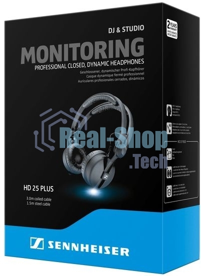 Проводные наушники Sennheiser HD 25 PLUS черный, накладные, Jack 3.5 мм