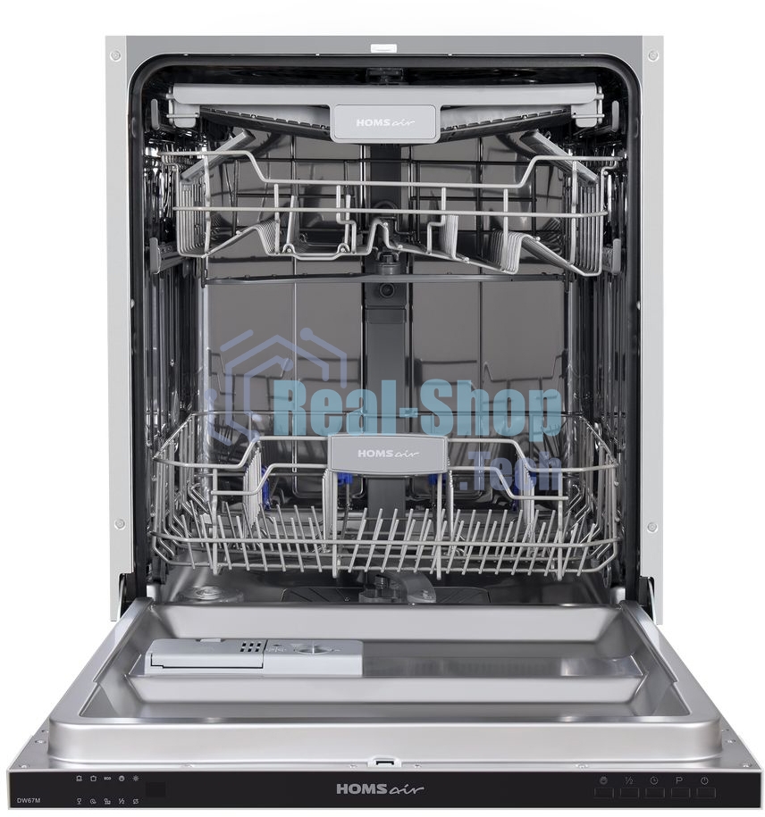Встраиваемая посудомоечная машина HOMSair DW67M, черный, 59.8 см, 14 компл., 47 дБ, класс A++