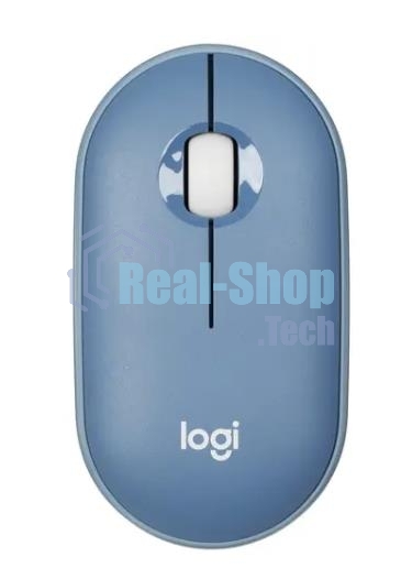 Мышь беспроводная Logitech Pebble M350 синий, 1000 dpi, радиоканал, Bluetooth, USB, кнопки - 3