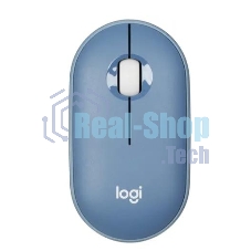 Мышь беспроводная Logitech Pebble M350 синий, 1000 dpi, радиоканал, Bluetooth, USB, кнопки - 3