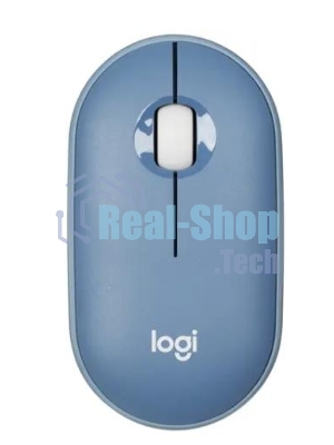 Мышь беспроводная Logitech Pebble M350 синий, 1000 dpi, радиоканал, Bluetooth, USB, кнопки - 3