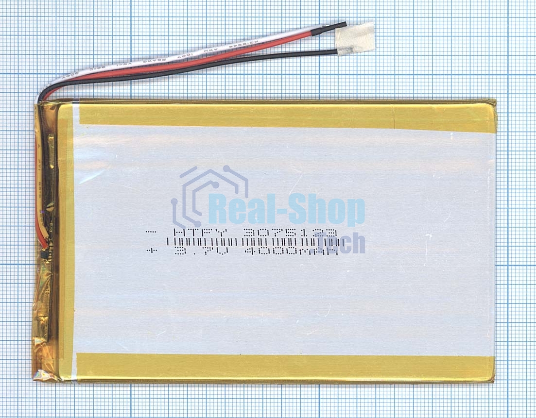 Аккумулятор Li-Pol (батарея) 3x75x123 мм 3pin 3.7V/4000mAh