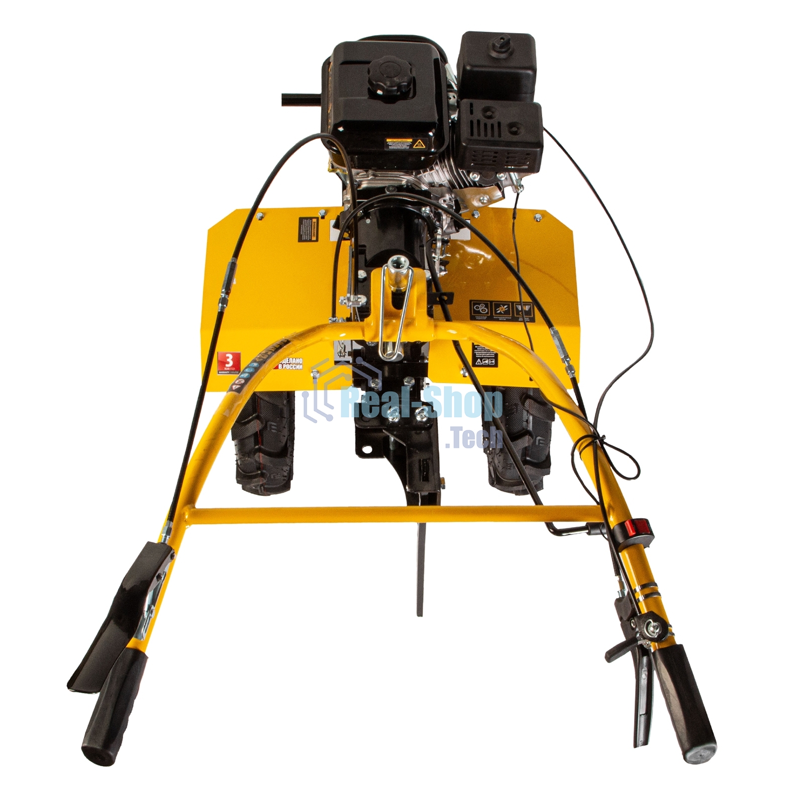 Мотоблок Denzel DPT-270X, 7 л.с., диск.сцеп, шир 90 см, глуб 35 см, фрез 3х4, ВОМ, передачи 2В/1Н