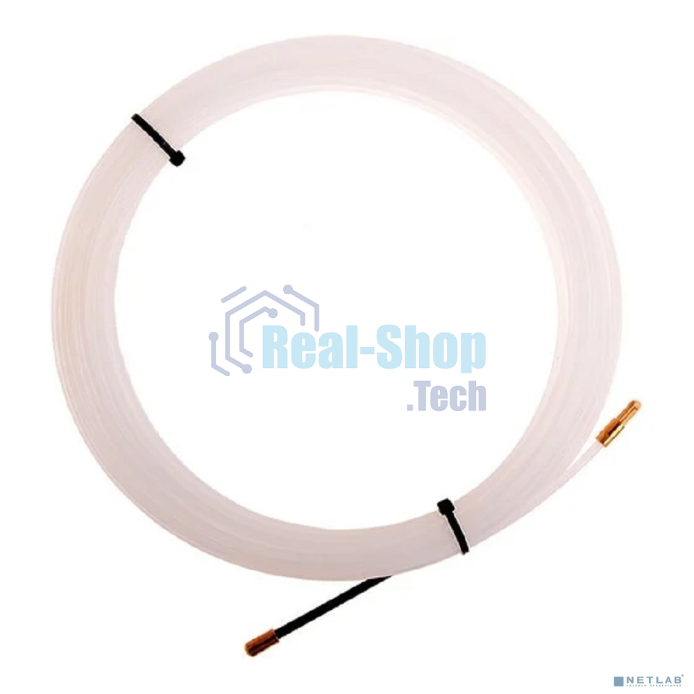 Протяжка кабельная Rexant (мини УЗК в бухте), 15 м нейлон, d=3 мм, латунный наконечник, заглушка