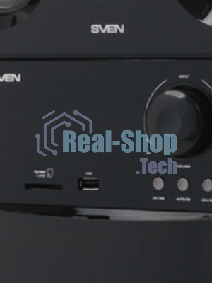 Аудиоколонки SVEN HT-210, черный, акустическая система 5.1, мощность (RMS):50Вт+5x15Вт, Bluetooth, Optical, Coaxial, FM-тюнер, USB/SD, дисплей, ПДУ
