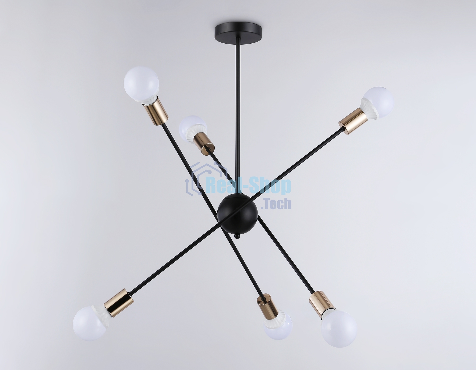 Светильник Ambrella light TR80435/6 BK/GD черный/золото E27/6 max 60W D950*730