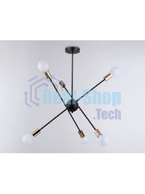 Светильник Ambrella light TR80435/6 BK/GD черный/золото E27/6 max 60W D950*730