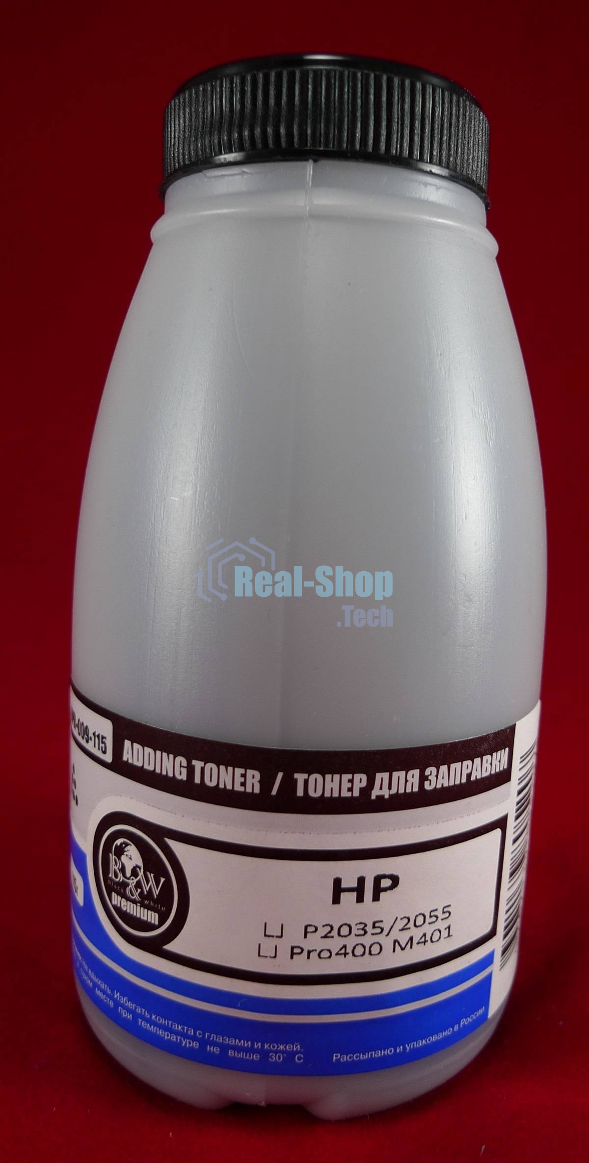Тонер HP LJ P2035/2055/LJ Pro400 M401/M425 (флакон, 115г) B&W Premium фас России