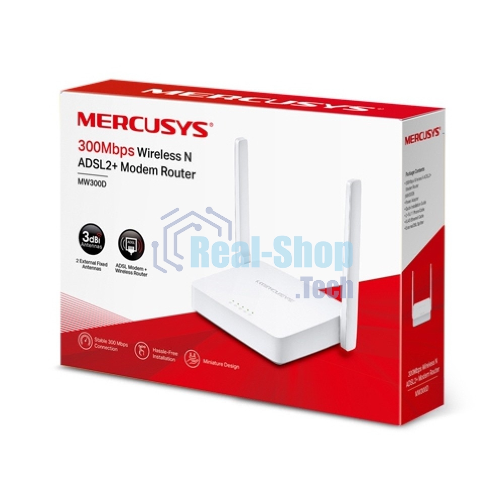 Роутер беспроводной Mercusys MW300D N300 10/100BASE-TX/ADSL