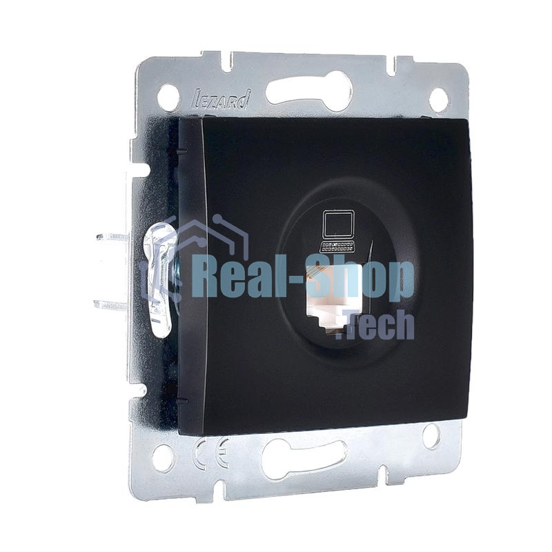 Механизм розетки компьютерн. 1-м СП KARINA RJ45 черный бархат LEZARD 707-4288-139