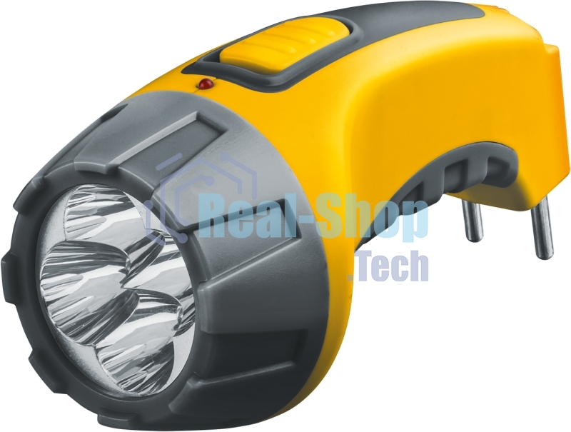 Фонарь Navigator NPT-CP03-ACCU Пласт. 4LED, прям. зар-ка, акк.4В, 500мА·ч.
