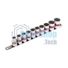 Набор торцевых головок Rexant 1/2, двенадцатигранные, CrV, 10 шт., 10-24 мм