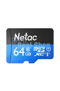 Флеш карта microSDHC 64Gb Netac P500 NT02P500STN-064G-R (с SD адаптером) 80Mb/s