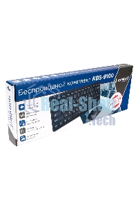 Комплект клавиатура+мышь беспроводные Gembird KBS-9100, 2.4ГГц, черный, 84кл, 1600 DPI, бат. в компл.
