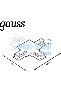 Коннектор для встраиваемых трековых шинопроводов Gauss (T) черный