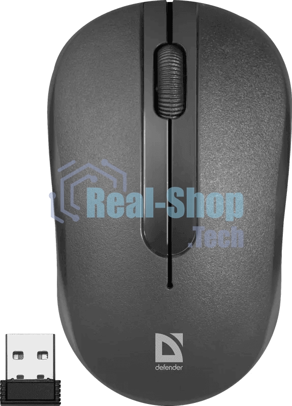 Мышь беспроводная Defender Datum MM-285 черный, 1600 dpi, радиоканал, USB, кнопки - 3
