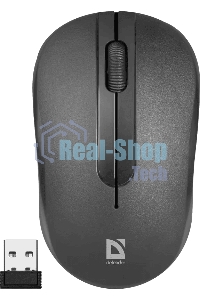 Мышь беспроводная Defender Datum MM-285 черный, 1600 dpi, радиоканал, USB, кнопки - 3