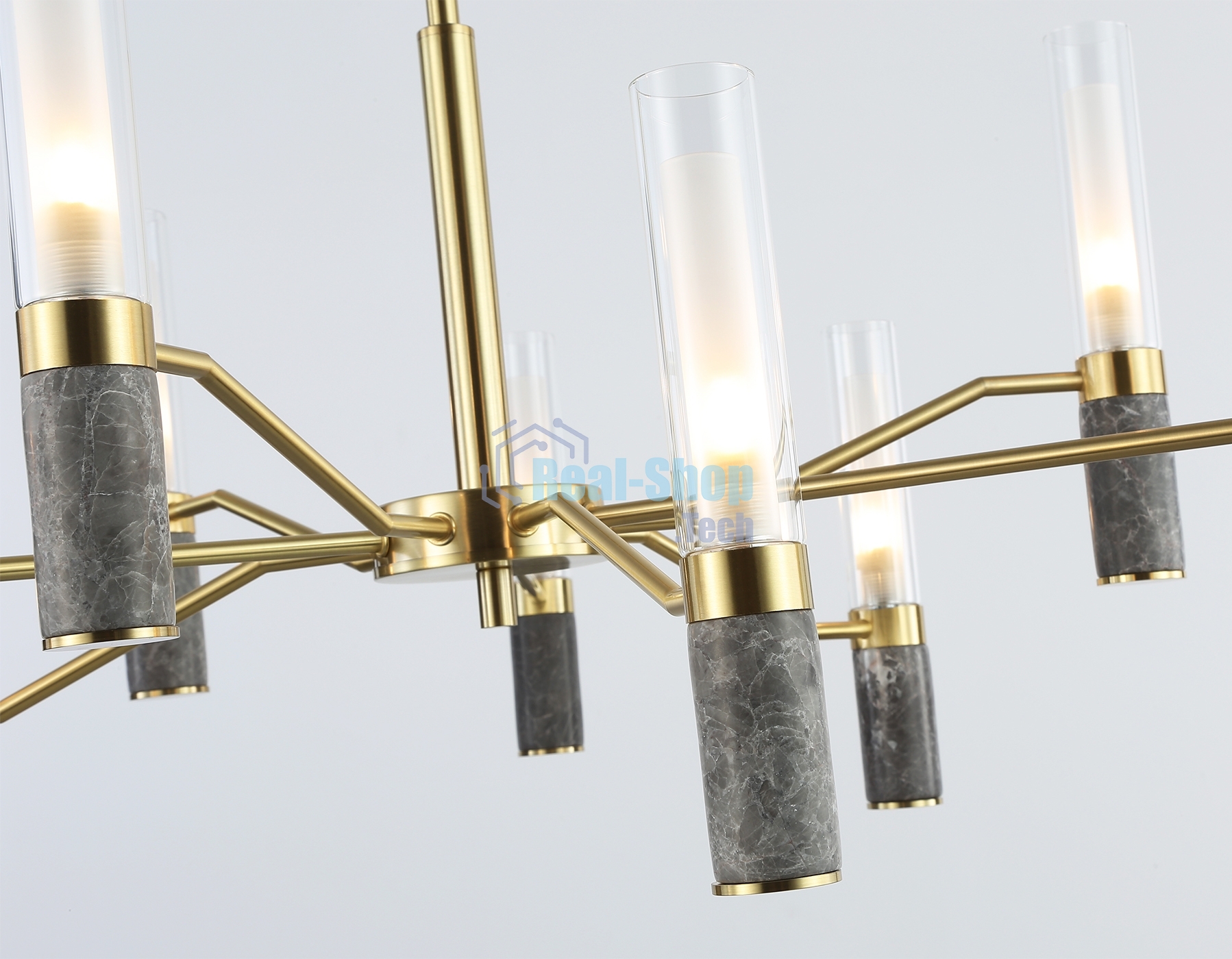 Люстра Ambrella light LH53355/9 GD/CL/WH золото/прозрачный/белый G9*9 max 40W D850*890