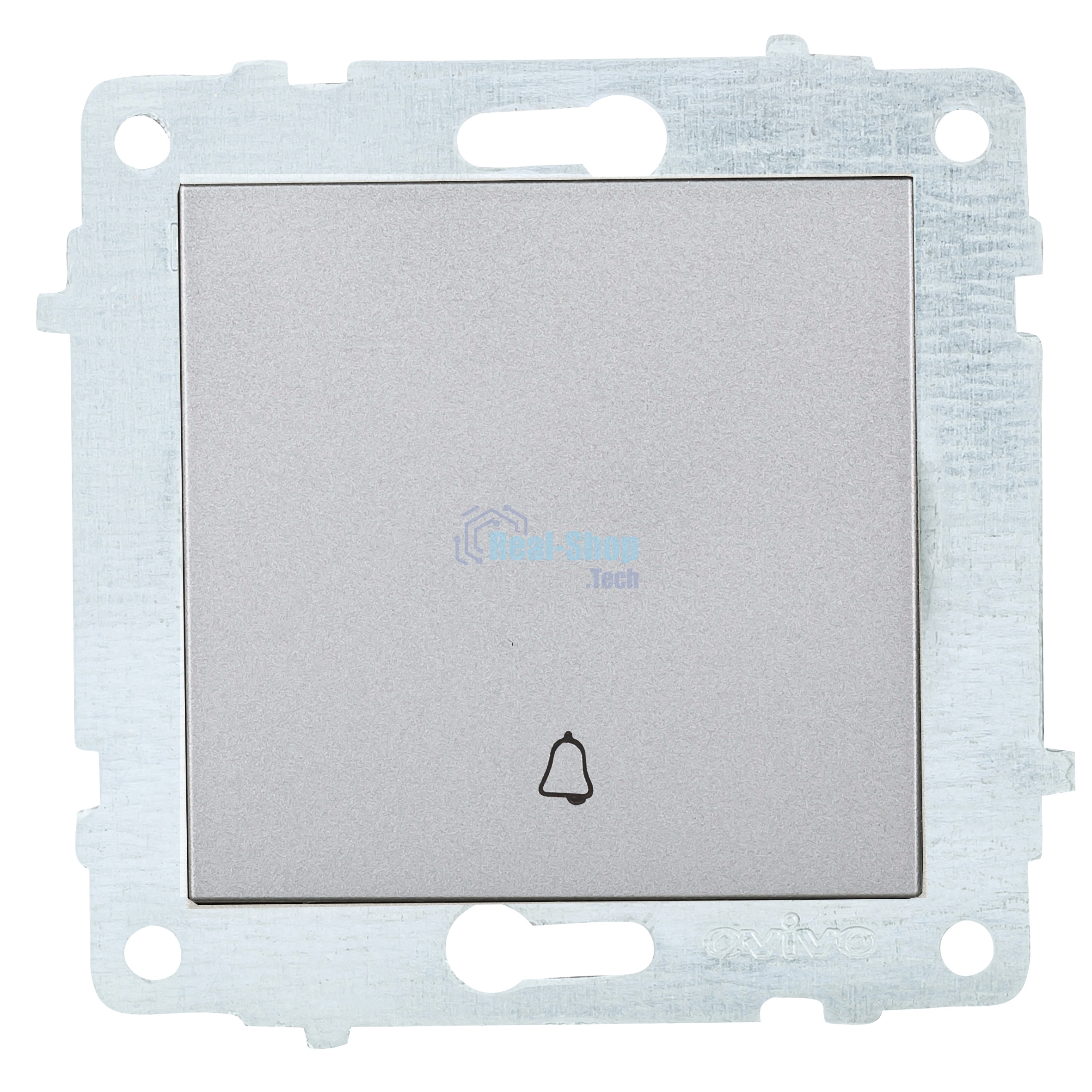 Ovivo Механизм выкл. 1-кл. (кнопка звонка), серебро, 600-000210-207